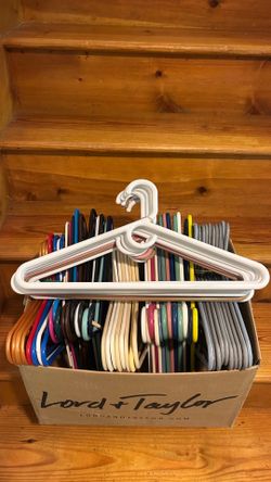 Lot of 60 Plastic Clothes Hangers, Sturdy, Adult Size, Multi Color
