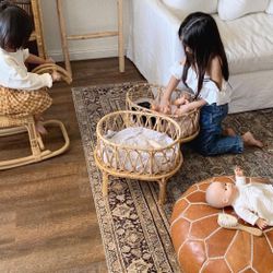 Poppie Rattan Doll Crib 