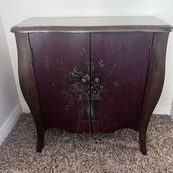 Vintage Painted Accent Cabinet / Sideboard – Floral Detail