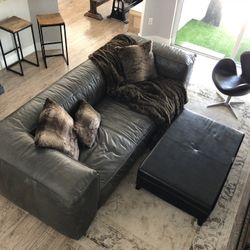 Restoration Hardware RH FULHAM Leather Sofa / couch