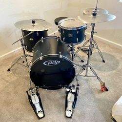 In Upland 91784. PDP Centerstage complete Drum Set 22 12 16 14 new quiet Cymbals  new double pedal Stands  throne  $335 Cash 2401 N. Euclid Ave. Uplan