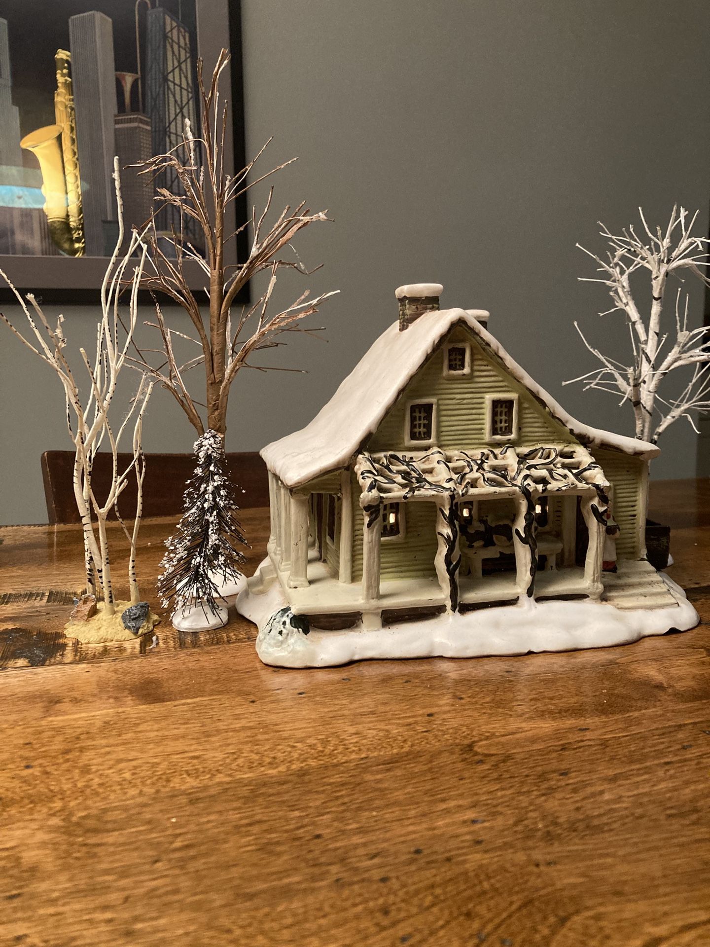 Christmas Currier & Ives The Old Farm House
