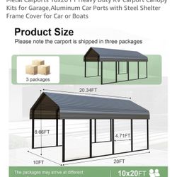 20’x10’ Metal Carport 