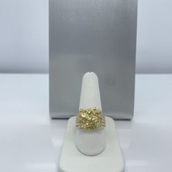 Gold Nugget Ring 10K New