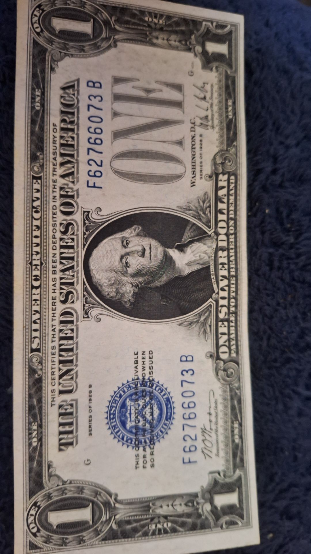One Dollar bill. Funnyback