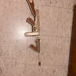 Toy Wooden Tommy Gun Decoration