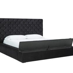 Lindenfield Queen Black Storage Bed


