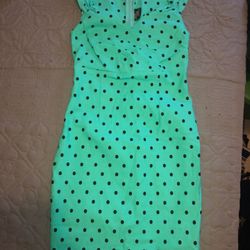 Rock Steady Teal Polka dot pin up dress