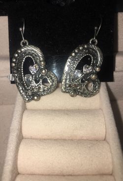 💎Silver earrings with🌹 beautiful stone❣️