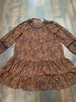 Women’s brown and black dress shirt size large by time and tru #7