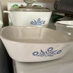 Corningwar Blue Corn Flower Pattern Baking Dishes 