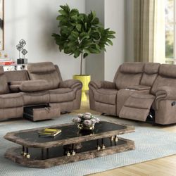 💥HUGE Blowout Furniture Sale!💥 Brand New Reclining Sofa Loveseat Set! $50 Down Takes It Home Today!