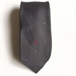 Vintage Christian Dior Gray Polka Dot Tie