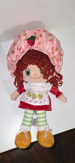 Strawberry Shortcake 14-inch Strawberry Shortcake Rag Doll, Ages 3+ ,Double toy stroller Strawberry shortcake