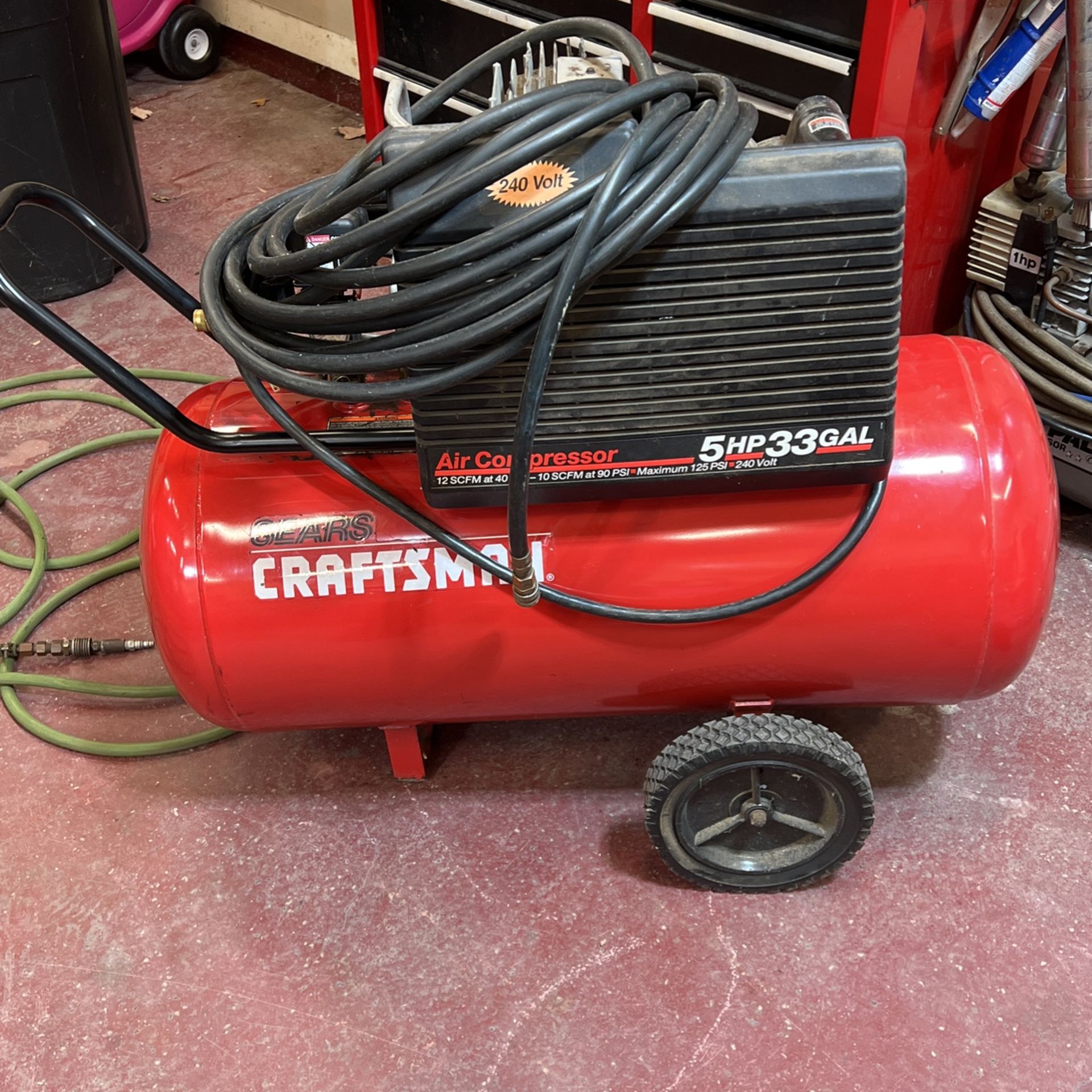 240 Volt Craftsman air compressor 5 hp 33 gallon for Sale in