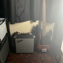 Squier Precision Bass & Fender Amp – Sunburst – Like New