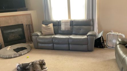 Reclining  Grey Leather couches