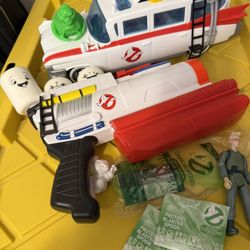 Lot of Ghostbusters Items ECTO-1 Car Slimer Egon Stay Puft Nerf Gun Sonic Spoon