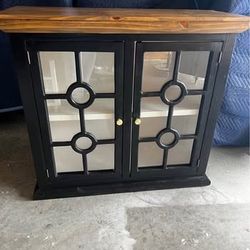 Solid Wood Glass Cabinet 42W X 38h X 161/2 D