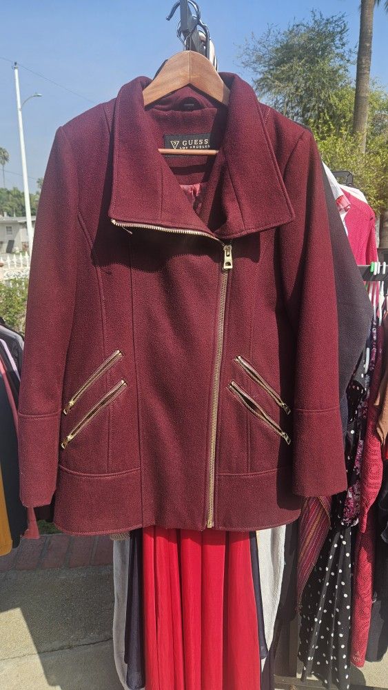 Guess - Long Burgundy Coat