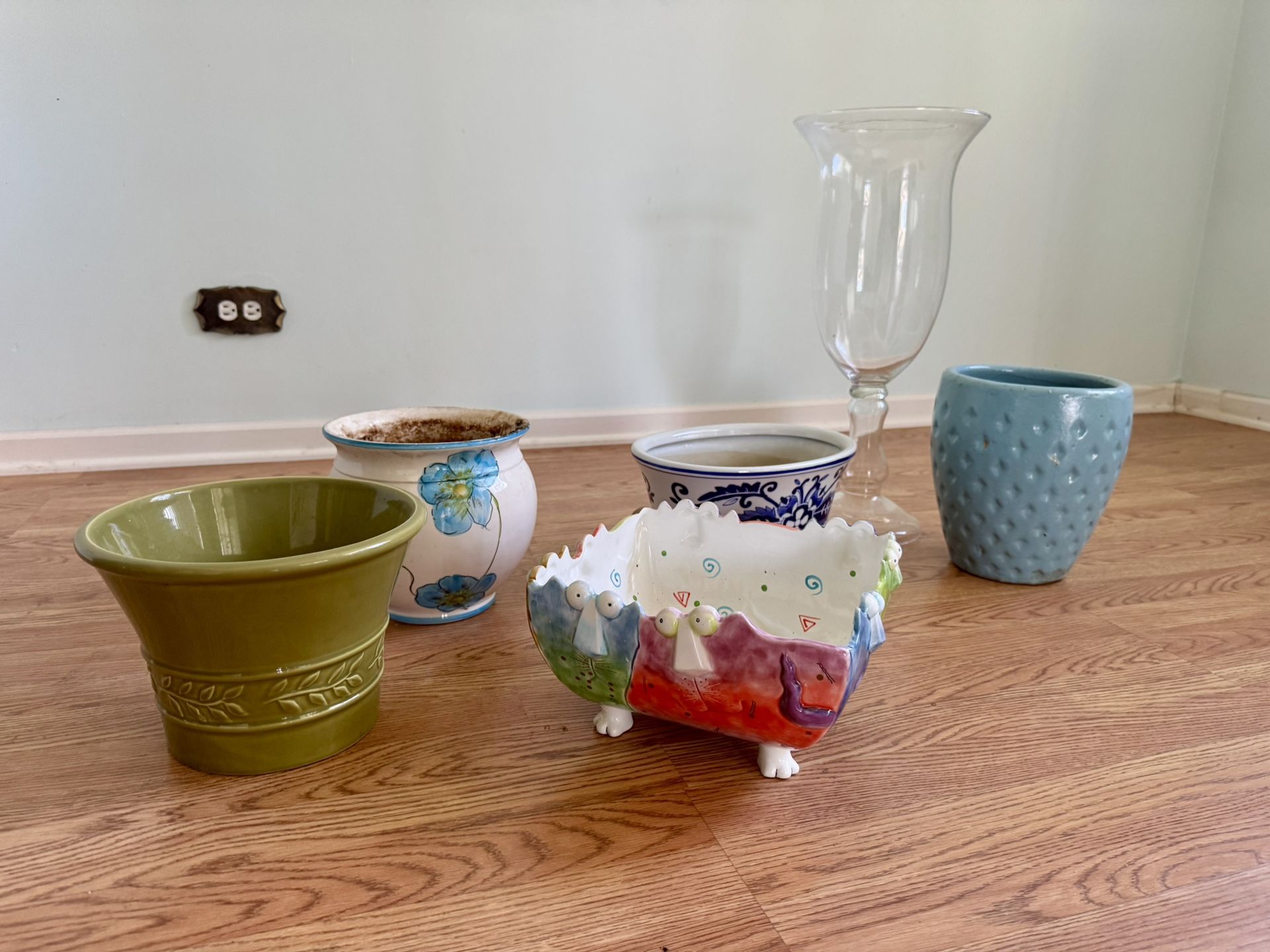 Colorful Pots, Ceramic & Glass Tall Vase