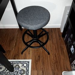 Adjustable Stool Metal Soft Seat Grey Ikea