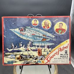 Rare 1950s Milton Bradley Space Patrol Inlaid Puzzle #4216-4 Mike Moser Ent.