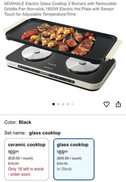 Electric glass cooktop