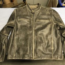 Men’s River Road Leather Jacket - Worn Look - Man’s Biker Jacket - Size 46 - Ready to Wear - Super Cool Look