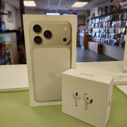 iPhone 17 Pro Max 256 GB Factory Unlocked And Airpods 4 Brand New Holiday Deal On Payments With $50 Down