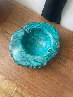 Vintage Italian large marble ashtray made in italy original sticker