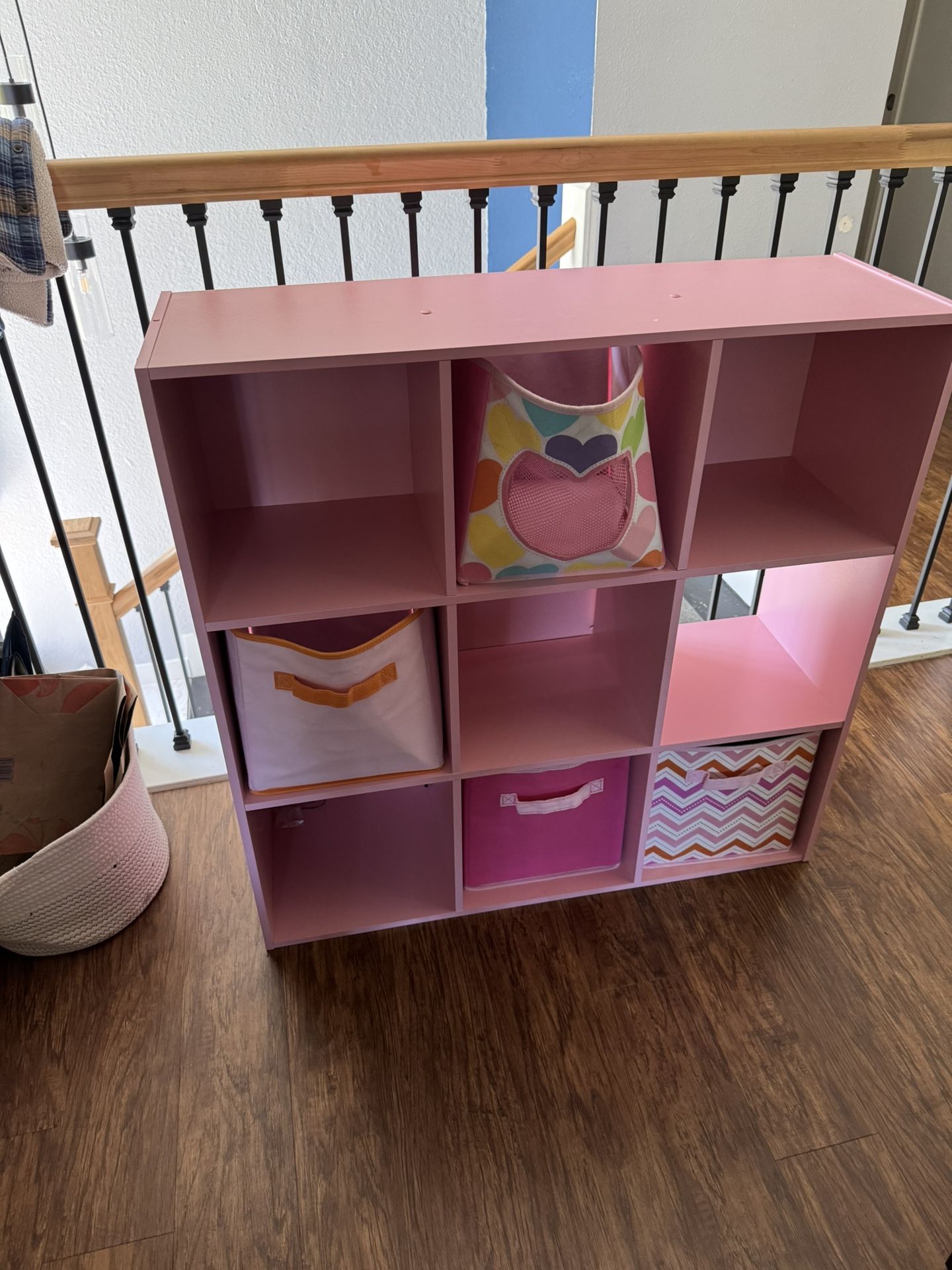 Pink 9 Cubby Storage Shelf