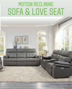 AVAILABLE SOFA AND LOVE SEAT MOTION RECLINING. $53 DOWN PAYMENT