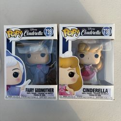 Cinderella Fairy Godmother Pop Figures Brand New