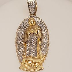 14kt Gold Virgin Marie/Guadalupe Pendant