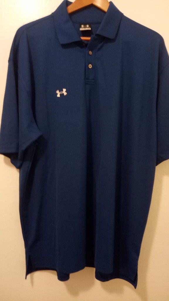 UNDER ARMOUR BLUE POLO SHIRT..... CHECK OUT MY PAGE FOR MORE ITEMS