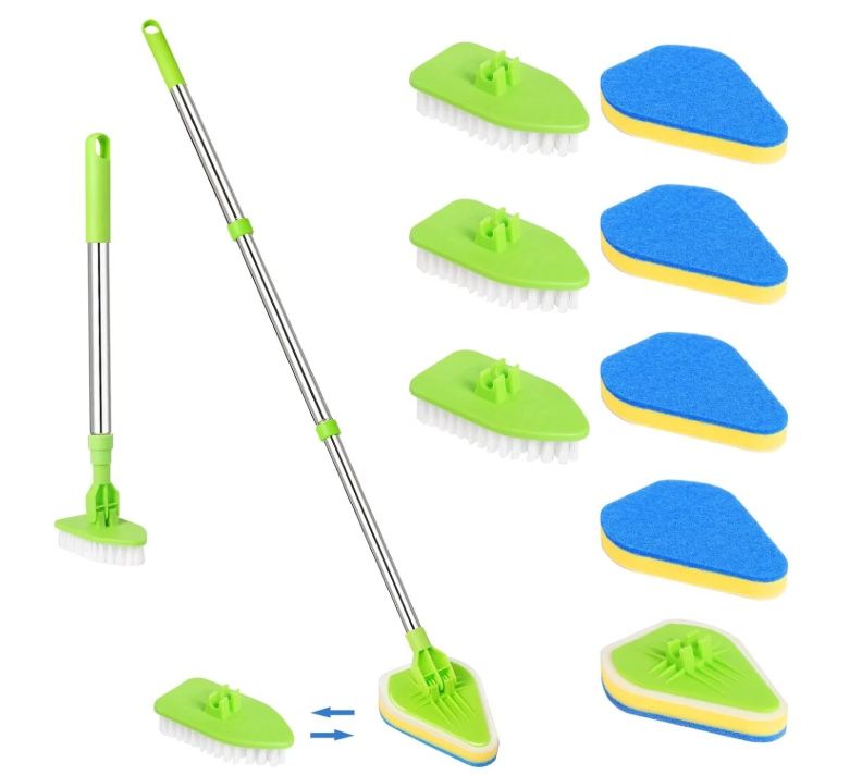 Cleaning Scrub Brush with Long Handle 2 in 1 Bathtub Cleaning Brush 35inch
