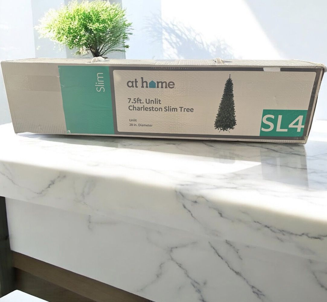 At Home 7.5ft. Unlit Charleston Slim Tree.