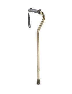 Drive Medical Aluminum Rehab Ortho K Grip Offset Handle Cane with Wrist Strap