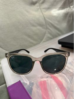 Ray-Ban Polarized Sunglasses – Gray Clear Frame / Black Arms
