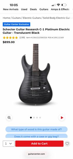 Schecter Guitar Research C-1 Platinum Electric Guitar - Translucent Black