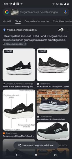 Tenía hoka color negro bondi 9
