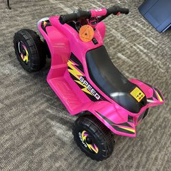 6V Kids ATV 4-Wheeler Ride on Car, Electric Motorized Quad Battery Powered Vehicle with Forward/Reverse Switch for 18-36 Months Old Toddlers, Pink