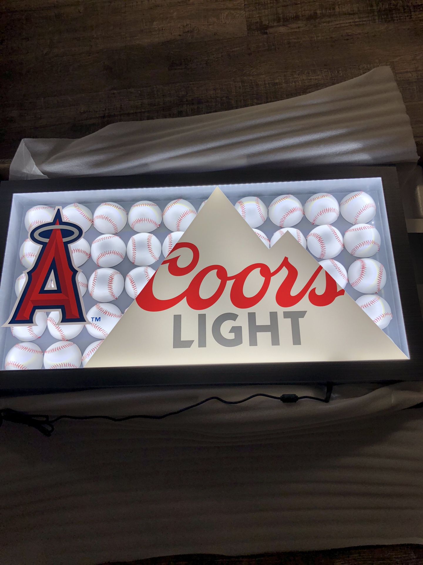 MLB Angels Coors Light shadow box LED beer sign