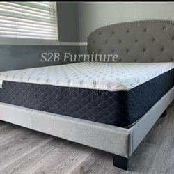 Queen Size  Gray Button With Orthopedic Matres.colchon