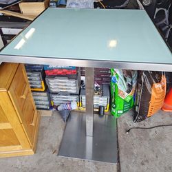 3.5 Ft Tall Sturdy Acrylic Top Metal Frame Table