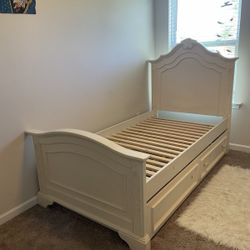 White Twin Bed With Storage