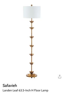 New in box Safavieh Landen Leaf Floor Lamp