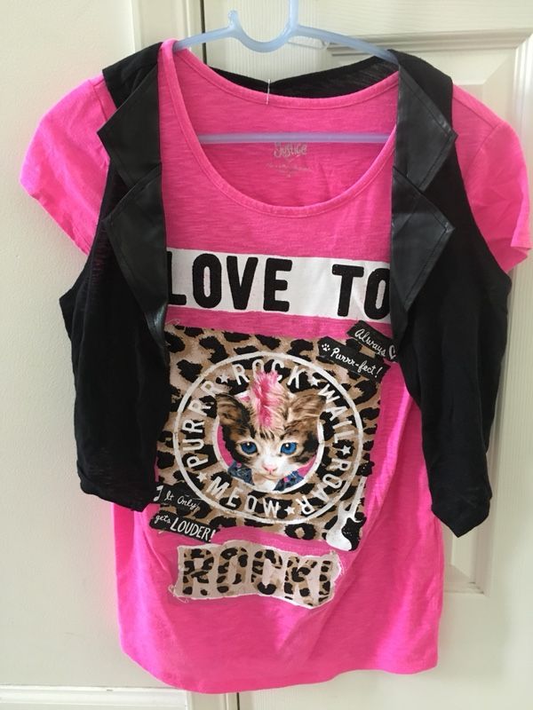Justice Girls Love To Rock Shirt Size 18