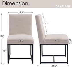 MIDCENTURY MODERN DINIG CHAIR-SET OF 2- BEIGE